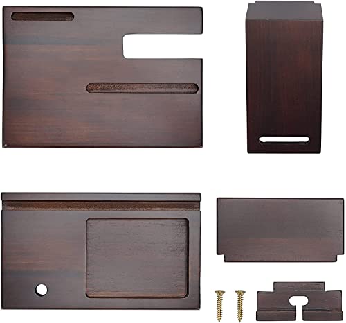 ZORMY Wood Phone Docking Station, Nightstand and Watch Organizer Ash Key Holder Wallet, Wooden Bedside Stand for Cellphone, Ring, Wallet, Pen, Coin for Men Husband Anniversary Dad Birthday