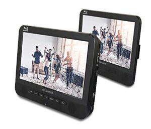 sylvania 10.1″ dual screen portable blu-ray(r) dvd media player sdvd1087, black (renewed)