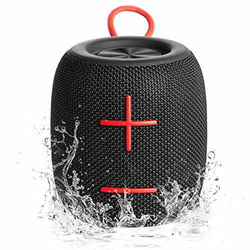 Portable Bluetooth Speaker with IPX7 Waterproof 360°Big Sound Deep Bass Wireless Speaker Bluetooth 5.0 12H Playback Small Bluetooth Speaker Black for Home,Beach,Shower,Party