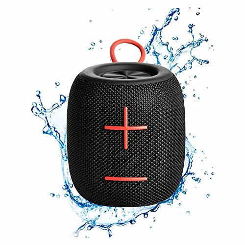 Portable Bluetooth Speaker with IPX7 Waterproof 360°Big Sound Deep Bass Wireless Speaker Bluetooth 5.0 12H Playback Small Bluetooth Speaker Black for Home,Beach,Shower,Party