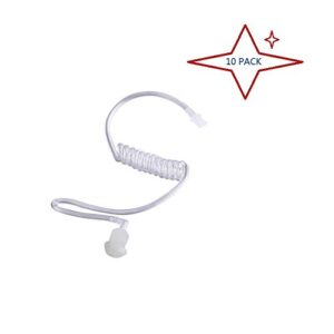 KEYBLU 10 Pcs Clear Acoustic Tube Replacement Replacement for Two Way Radio Earpiece, Headset (with Connector 10 Pack)