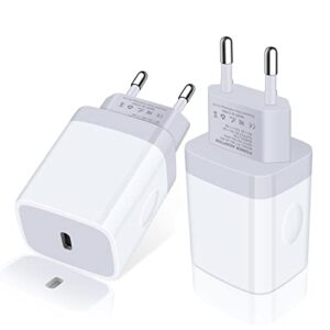 european charger 2pack eu fast 20w usb c charger block travel plug pd power adapter for iphone 14/14 pro/14 pro max/13 pro max/13 pro/13 mini/13/12/11 pro max/xs max/xr/x/8/se 2022, samsung, android