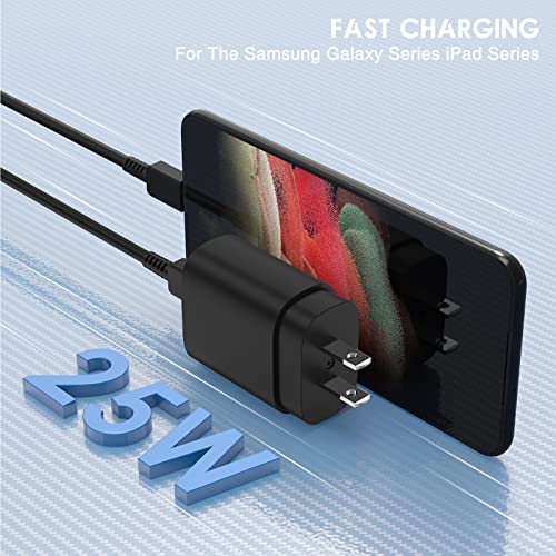 2Pack for Samsung Type C Charger Fast Charging, 25W USB C Wall Charger Fast Charging with USB C Cable 10 ft Android for Samsung Galaxy S23 Ultra/S23+/S22+/S10+/S9/S8/Note 10 Plus/Note 20