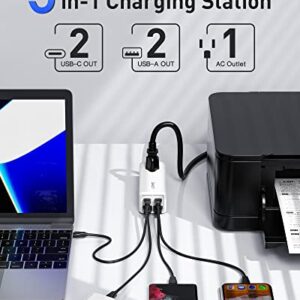 USB C Charger, LDNIO 65W GaN Desktop Charger, 5-in-1 USB C Charging Station with AC Outlet Extender, Surge Protector Power Strip for MacBook Pro/Air, Laptops, iPad, iPhone, Samsung Multiple Devices