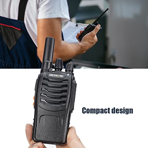 Retevis H-777 2 Way Radios Walkie Talkies Long Range, Rechargeable Two Way Radios, Hand Free Adults Walkie Talkies with Charging Base(Black, 20 Pack)