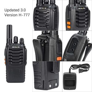 Retevis H-777 2 Way Radios Walkie Talkies Long Range, Rechargeable Two Way Radios, Hand Free Adults Walkie Talkies with Charging Base(Black, 20 Pack)