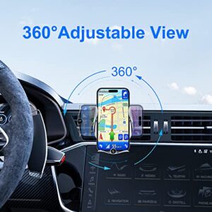 Fivahiva Car Phone Holder Mount, Wireless Car Charger, Intelligent Magnetic Automobile Air Vent Phone Mount Hands Free, Cell Phone Mount for All Car Fit for iPhone Android All Smartphone (Silver)