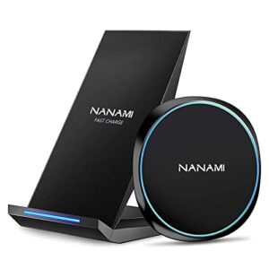 nanami bundle of wireless chargers set, fast wireless charging stand and pad, type-c ports charging station for home office