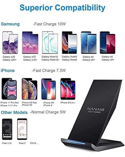 NANAMI Bundle of Wireless Chargers Set, Fast Wireless Charging Stand and Pad, Type-C Ports Charging Station for Home Office