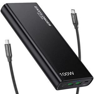easylonger portable laptop charger, fast charging laptop power bank 100w pd usb c 26800mah battery pack for laptop, tablet, ipad, dell, hp, iphone, samsung, android, switch, and more