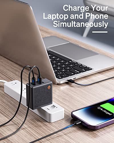 𝐒𝐥𝐢𝐦𝐐 65W,45W Laptop Charger：USB C GAN AC Adapter - Foldable Mini Wall Plug for Lenovo,Dell,Chromebook,iPhone, iPad