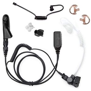 radio earpiece, compatible with harris xg-100 xg-100p xl-185 xl-185p xl-185pi xl-200 xl-200p and xl-200pi, ep1348qr-ptt quick release hawk lapel police mic, includes exclusive accessory pack