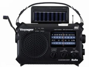 kaito ka500ip-blk voyager solar/dynamo am/fm/sw noaa weather radio with alert and cell phone charger, black