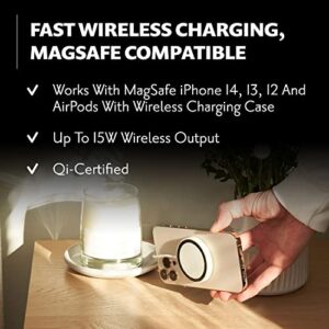 Courant Mag:1 Essentials Magnetic Charger for MagSafe iPhones - Belgian Linen - Up to 15W Fast Charging for iPhone 14, 13 and 12 Models (Natural)