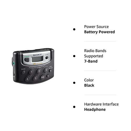 Sony SRF-M37W Walkman Digital Tuning Weather/FM/AM Stereo Radio (Black)