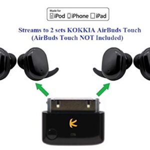 KOKKIA i10_Pro (Black) : Bluetooth Transmitter Splitter with aptX/Low-Latency aptX/FastStream/SBC codecs, Compatible with 30-pin iPod,iPhone,iPad. Compatible with AirPods. Compatible with Bose, etc.