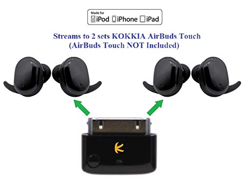 KOKKIA i10_Pro (Black) : Bluetooth Transmitter Splitter with aptX/Low-Latency aptX/FastStream/SBC codecs, Compatible with 30-pin iPod,iPhone,iPad. Compatible with AirPods. Compatible with Bose, etc.