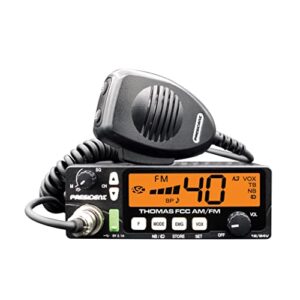 president electronics thomas fcc 40-channel am/fm radio, black; 12/24 v, up/down channel selector, volume adjustment, manual squelch and asc, multi-functions lcd display, mode switch am / fm