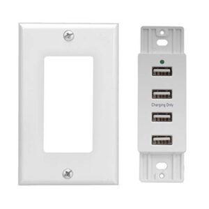 Magnadyne WC-USB-W White Wall Mount 4 USB Charging Ports (White Wall Plate included)