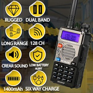 Retevis RT-5RV 2 Way Radios Walkie Talkies Long Range,High Power Walkie Talkie,Shock Resistant,Two Way Radio with Charging Station for Industrial(6 Pack)