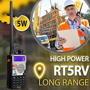 Retevis RT-5RV 2 Way Radios Walkie Talkies Long Range,High Power Walkie Talkie,Shock Resistant,Two Way Radio with Charging Station for Industrial(6 Pack)