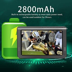 10.6 inch,Portable Rechargeable TV with ATSC Tuner,Support HDMI,AV in,USB,TF Card and Dual Stereo Speakers for Camping,Kitchen,RV use