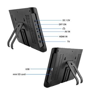 10.6 inch,Portable Rechargeable TV with ATSC Tuner,Support HDMI,AV in,USB,TF Card and Dual Stereo Speakers for Camping,Kitchen,RV use