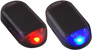 kqiang car solar power simulated dummy alarm warning anti-theft led flashing security light with usb port (blue+red)