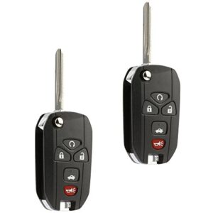 flip key fob keyless entry remote fits chevy impala monte carlo / cadillac dts / buick lucerne (ouc60270, ouc60221), set of 2