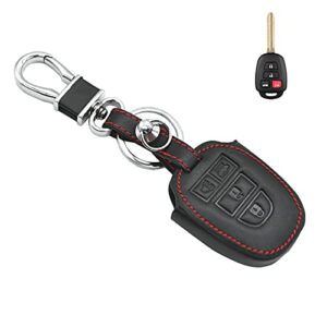 compatible with fit for 2012 2013 2014 toyota camry se le rav4 corolla venza avalon highlander sequoia hyq12bdm hyq12bel leather smart keyless entry remote control key fob cover case protector shell