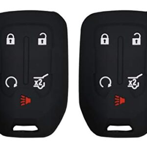 2 Pcs Smart Key Fob Cover Case Protector Fit for GMC Acadia Terrain Yukon Chevrolet Suburban Tahoe Keyless Entry Remote Fob Skin Jacket Holder Key Protection Case (Black 2 Pack)