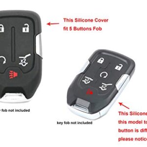 2 Pcs Smart Key Fob Cover Case Protector Fit for GMC Acadia Terrain Yukon Chevrolet Suburban Tahoe Keyless Entry Remote Fob Skin Jacket Holder Key Protection Case (Black 2 Pack)