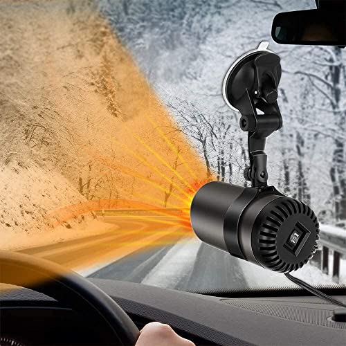 Car Heater, 12V 150W Portable Windshield Defogger and Defroster, 2 in1 Heating & Cooling Fast Heating Defrost Defogger with Plug in Cigarette Lighter for All Cars