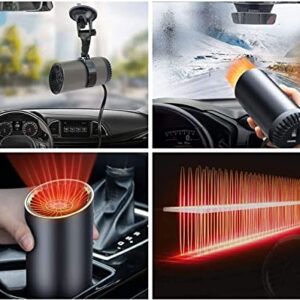 Car Heater, 12V 150W Portable Windshield Defogger and Defroster, 2 in1 Heating & Cooling Fast Heating Defrost Defogger with Plug in Cigarette Lighter for All Cars