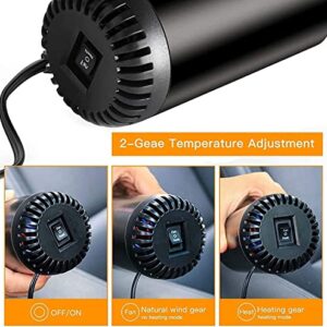 Car Heater, 12V 150W Portable Windshield Defogger and Defroster, 2 in1 Heating & Cooling Fast Heating Defrost Defogger with Plug in Cigarette Lighter for All Cars