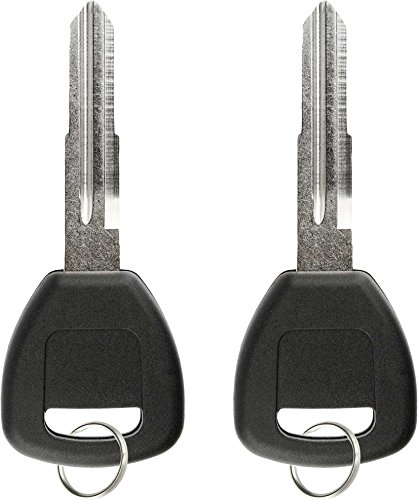 KeylessOption Replacement Chip Transponder Blank Car Ignition Key Blade for Honda Acura HD106PT (Pack of 2)