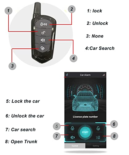 Keyless Entry for Car with Open Trunk Car Search Remote/App Control Fits for 95% DC12V Compact, Sedan, Coupes, SUVs