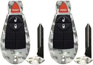 2 new camouflage keyless entry 3 buttons remote start car key fob m3n5wy783x, iyz-c01c 56046707ae compatible with chrysler town country dodge challenger charger durango grand caravan journey & ram