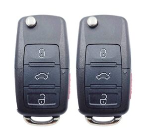 guibuhuse 4 buttons replacement flip key fob fits vw volkswagen beetle cc eos golf gti jetta passat tiguan touareg 2011 2012 2013 2014 2015 2016 (nbg010180t) (pack 2)
