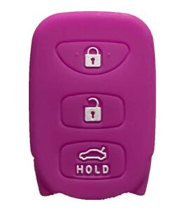rpkey silicone keyless entry remote control key fob cover case protector replacement fit for hyundai accent elantra sonata kia optima rondo spectra 95430-2g202 95430-3x500 95430-3k200 (violet)
