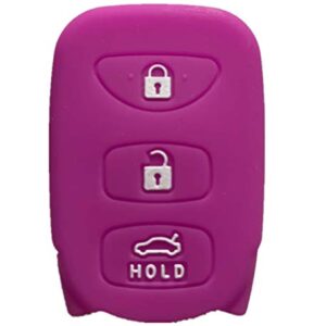 Rpkey Silicone Keyless Entry Remote Control Key Fob Cover Case protector Replacement Fit For Hyundai Accent Elantra Sonata Kia Optima Rondo Spectra 95430-2G202 95430-3X500 95430-3K200 (Violet)