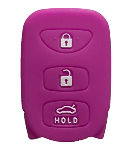 Rpkey Silicone Keyless Entry Remote Control Key Fob Cover Case protector Replacement Fit For Hyundai Accent Elantra Sonata Kia Optima Rondo Spectra 95430-2G202 95430-3X500 95430-3K200 (Violet)