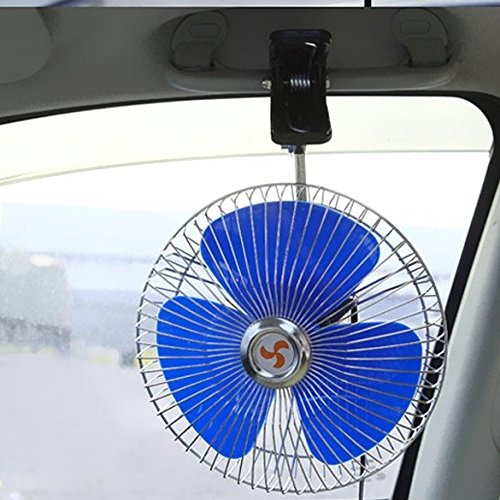 WinnerEco 8 Inch 12V Car Oscillating Fan Vehicle Auto Car Fan Car Cooling Fan with Clip Cigarette Lighter Plug