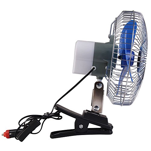 WinnerEco 8 Inch 12V Car Oscillating Fan Vehicle Auto Car Fan Car Cooling Fan with Clip Cigarette Lighter Plug