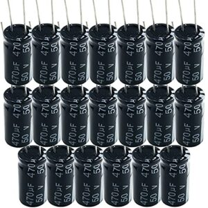 470uf 50v capacitor,jiadong 20pcs electrolytic capacitor assortment for diy soldering electronic projects compatible with arduino kits