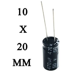 470uF 50V Capacitor,JIADONG 20PCS Electrolytic Capacitor Assortment for DIY Soldering Electronic Projects Compatible with Arduino Kits