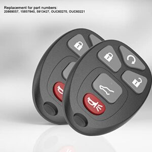 Remote Key Fob Replacement Fits for Chevy Traverse 2007-2016 Tahoe Suburban GMC Acadia Yukon XL Buick Enclave Cadillac Escalade Saturn Outlook FCCID: OUC60270 OUC60221 15913415