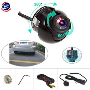 auto wayfeng wf® universal car front/side view camera 360 degrees adjustable hd color night vision for parking monitor dvd (non-mirror + no parking guideline)