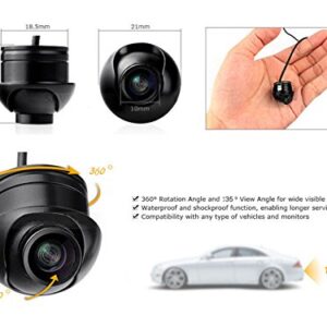 Auto Wayfeng WF® Universal Car Front/Side View Camera 360 Degrees Adjustable HD Color Night Vision for Parking Monitor DVD (Non-Mirror + No Parking Guideline)
