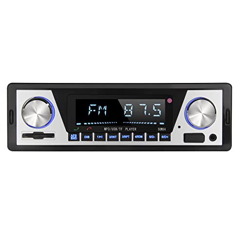 Single Din Car Stereo - Radio Coche with Bluetooth | USB Playback & Charging - Dual Knob Car Audio: Support SD | AUX | APP Control | MP3 Player | FM Radio Receiver